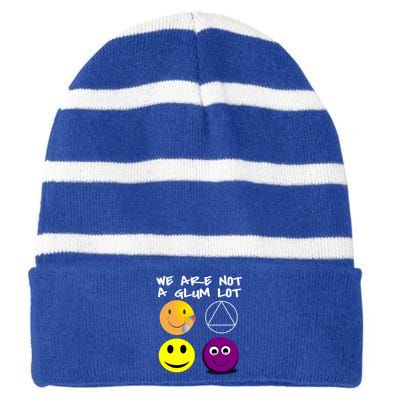 Funny We Are Not A Glum Lot Alcoholics Anonymous Recovery Cool Gift Striped Beanie with Solid Band