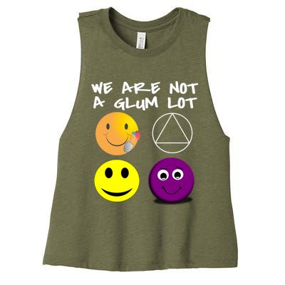 Funny We Are Not A Glum Lot Alcoholics Anonymous Recovery Cool Gift Women's Racerback Cropped Tank