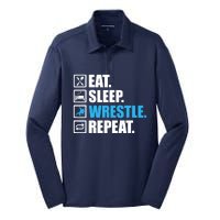 Funny Wrestling Art For Wrestle Athlete Wrestling Silk Touch Performance Long Sleeve Polo