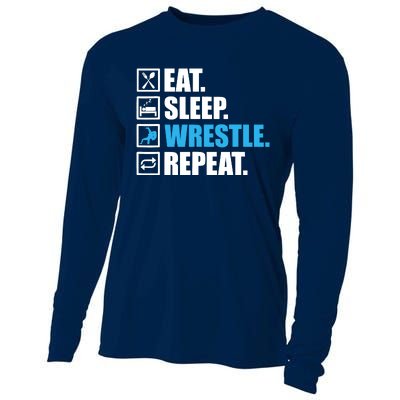 Funny Wrestling Art For Wrestle Athlete Wrestling Cooling Performance Long Sleeve Crew