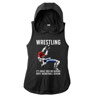 Funny Wrestling Art For Wrestling Athlete Ladies PosiCharge Tri-Blend Wicking Draft Hoodie Tank