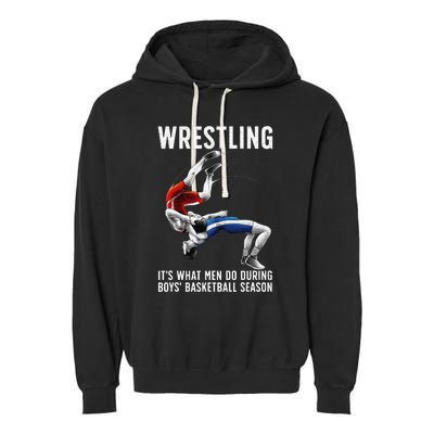 Funny Wrestling Art For Wrestling Athlete Garment-Dyed Fleece Hoodie