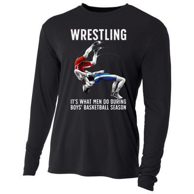 Funny Wrestling Art For Wrestling Athlete Cooling Performance Long Sleeve Crew