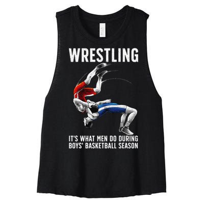 Funny Wrestling Art For Wrestling Athlete Women's Racerback Cropped Tank