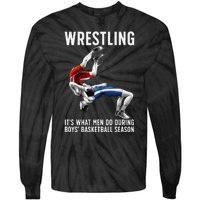 Funny Wrestling Art For Wrestling Athlete Tie-Dye Long Sleeve Shirt