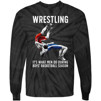 Funny Wrestling Art For Wrestling Athlete Tie-Dye Long Sleeve Shirt