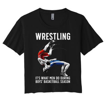 Funny Wrestling Art For Wrestling Athlete Women's Crop Top Tee