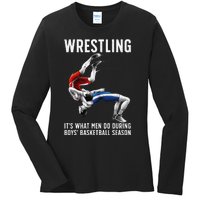 Funny Wrestling Art For Wrestling Athlete Ladies Long Sleeve Shirt