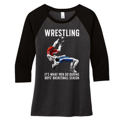 Funny Wrestling Art For Wrestling Athlete Women's Tri-Blend 3/4-Sleeve Raglan Shirt