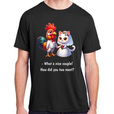 Fun What A Nice Couple Chicken And Cat Adult ChromaSoft Performance T-Shirt