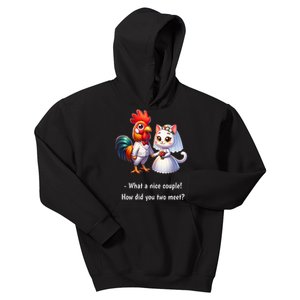 Fun What A Nice Couple Chicken And Cat Kids Hoodie