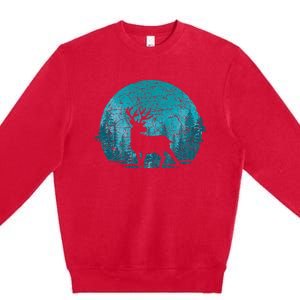 Forest Wildlife Animal Lover Deer Outdoors Trees Nature Premium Crewneck Sweatshirt