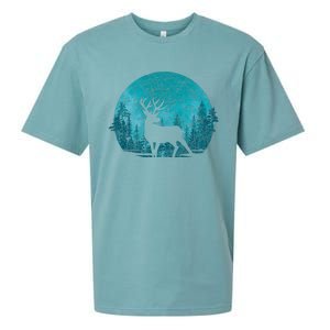 Forest Wildlife Animal Lover Deer Outdoors Trees Nature Sueded Cloud Jersey T-Shirt