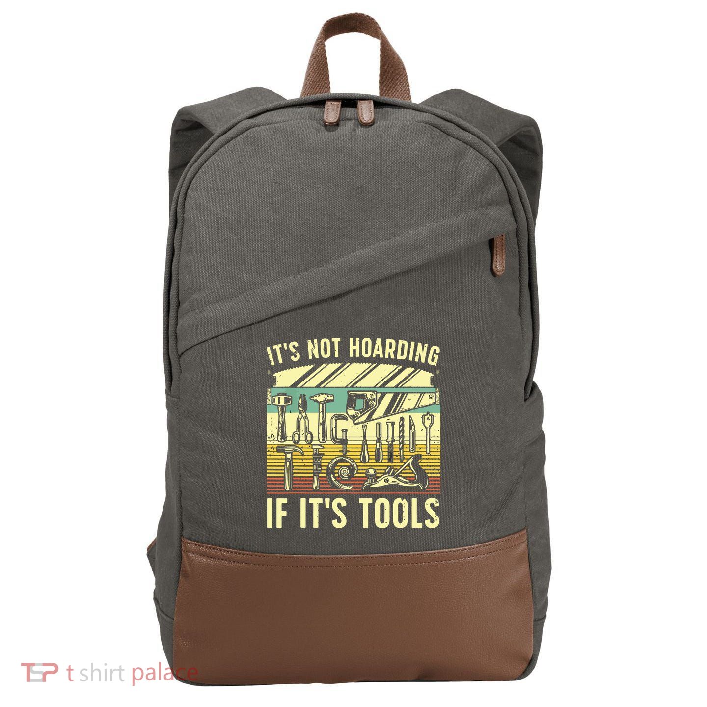 Funny Woodworker Art For Men Carpenter Wood Working Tools Cotton Canvas Backpack