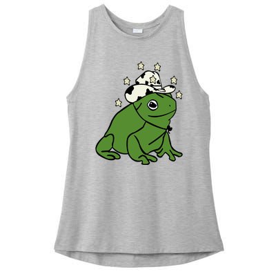 Frog With A Cowboy Hat Ladies PosiCharge Tri-Blend Wicking Tank