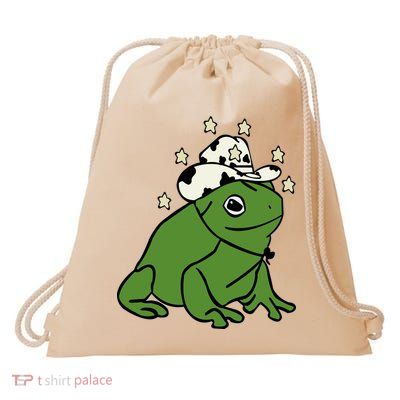 Frog With A Cowboy Hat Drawstring Bag