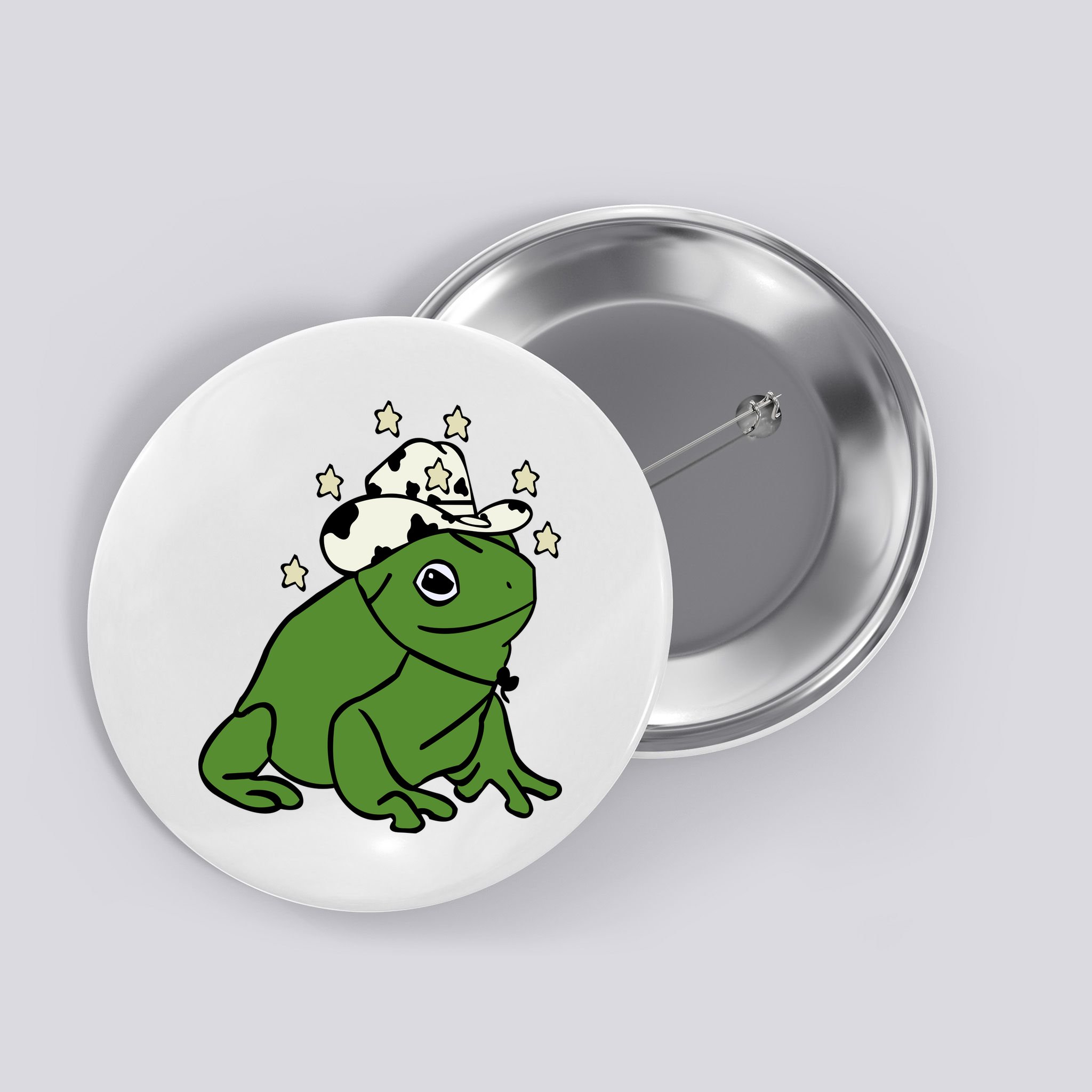 Frog With A Cowboy Hat Button