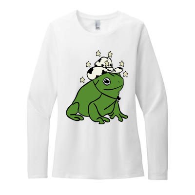 Frog With A Cowboy Hat Womens CVC Long Sleeve Shirt