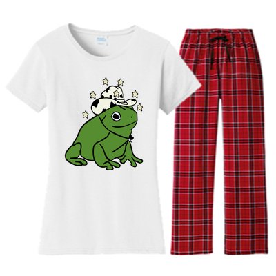 Frog With A Cowboy Hat Women's Flannel Pajama Set