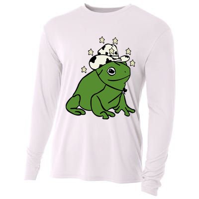 Frog With A Cowboy Hat Cooling Performance Long Sleeve Crew