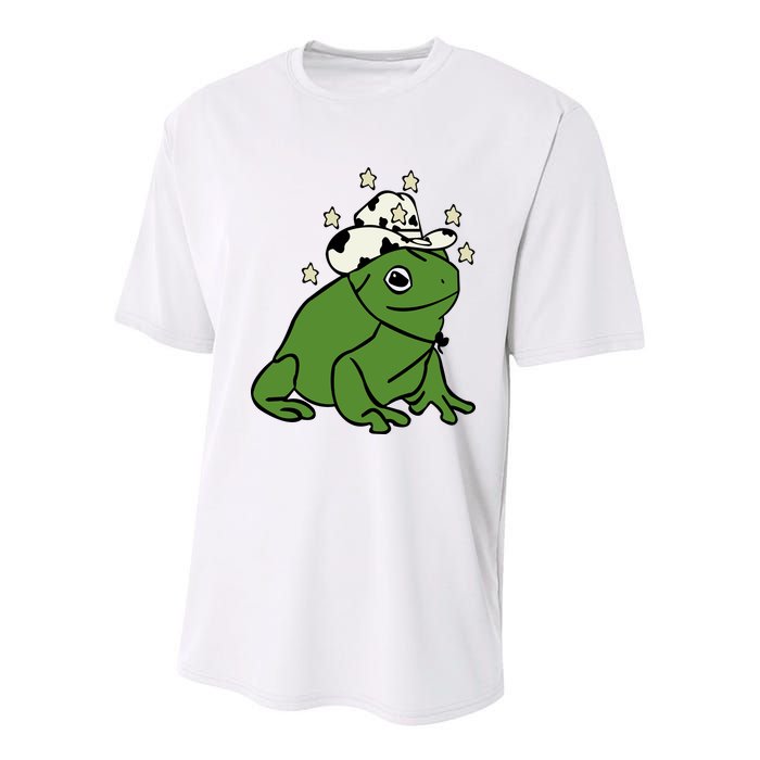 Frog With A Cowboy Hat Youth Performance Sprint T-Shirt