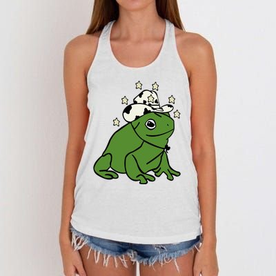 Frog With A Cowboy Hat Women's Knotted Racerback Tank