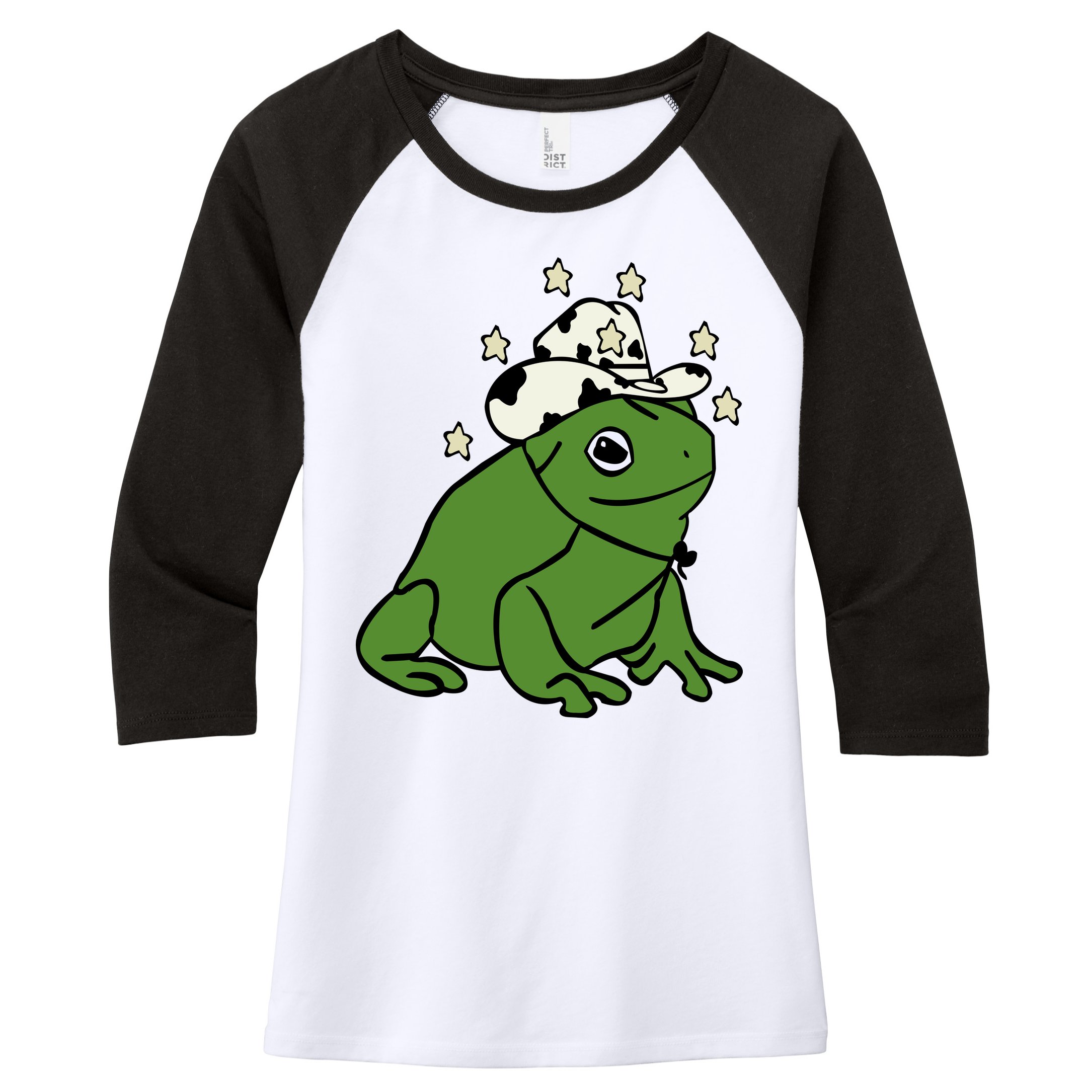 Frog With A Cowboy Hat Women's Tri-Blend 3/4-Sleeve Raglan Shirt