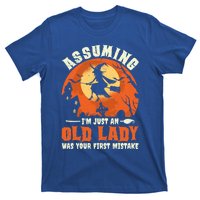 Funny Witch Assuming Im Just An Old Lady Halloween Humor Gift T-Shirt