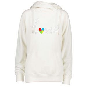 For Women Autism Awareness Tee Plus Size Womens Funnel Neck Pullover Hood