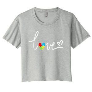 For Women Autism Awareness Tee Plus Size Women's Crop Top Tee