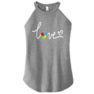 For Women Autism Awareness Tee Plus Size Women's Perfect Tri Rocker Tank