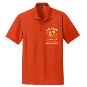 Funny Witch Assuming Im Just An Old Lady Halloween Humor Gift Dry Zone Grid Polo