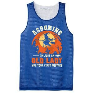 Funny Witch Assuming Im Just An Old Lady Halloween Humor Gift Mesh Reversible Basketball Jersey Tank