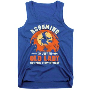 Funny Witch Assuming Im Just An Old Lady Halloween Humor Gift Tank Top