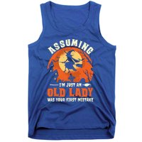 Funny Witch Assuming Im Just An Old Lady Halloween Humor Gift Tank Top