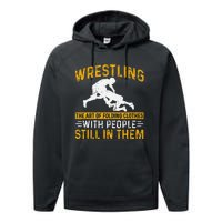 Funny Wrestling Art Of Folding Clothes With People In Them Performance Fleece Hoodie