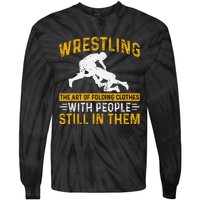 Funny Wrestling Art Of Folding Clothes With People In Them Tie-Dye Long Sleeve Shirt