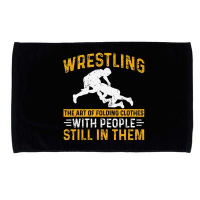 Funny Wrestling Art Of Folding Clothes With People In Them Microfiber Hand Towel