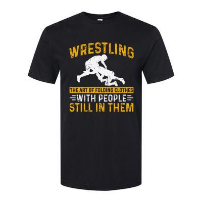 Funny Wrestling Art Of Folding Clothes With People In Them Softstyle CVC T-Shirt