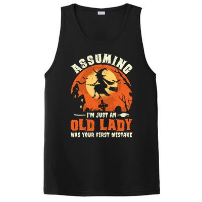 Funny Witch Assuming Im Just An Old Lady Halloween Humor PosiCharge Competitor Tank