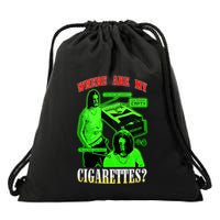 Fishtanklive Where Are My Cigarettes Drawstring Bag