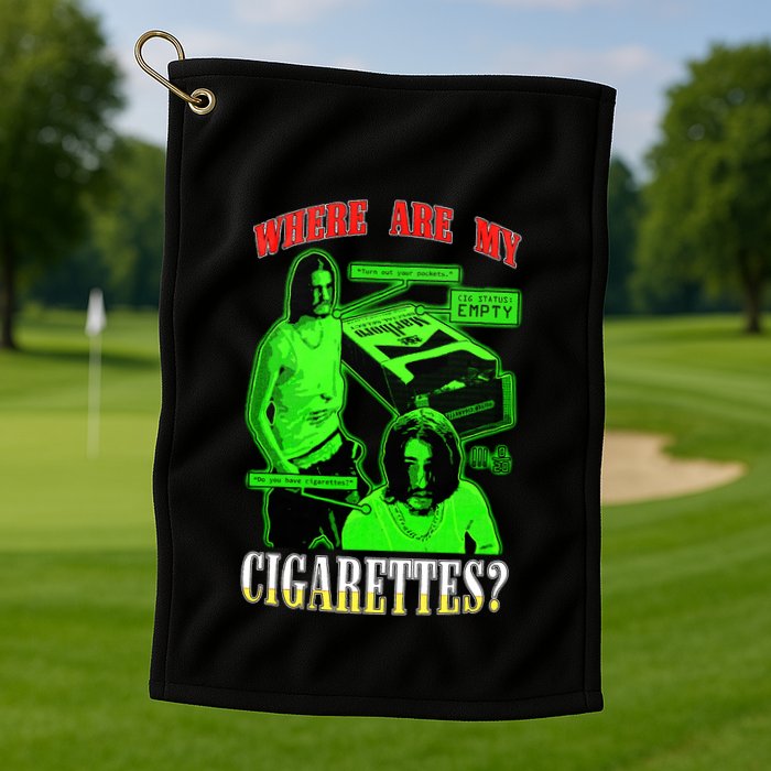 Fishtanklive Where Are My Cigarettes Golf Towel