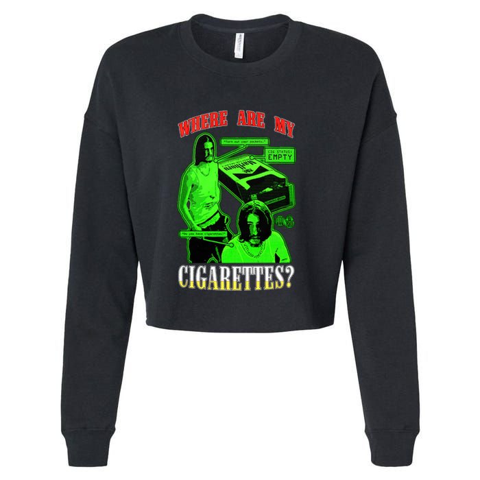 Fishtanklive Where Are My Cigarettes Cropped Pullover Crew