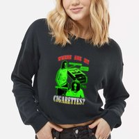 Fishtanklive Where Are My Cigarettes Cropped Pullover Crew