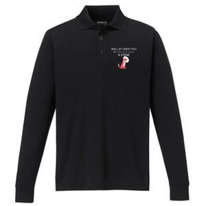 Funny Well At Least You Dont Have To Wear A Cone Performance Long Sleeve Polo