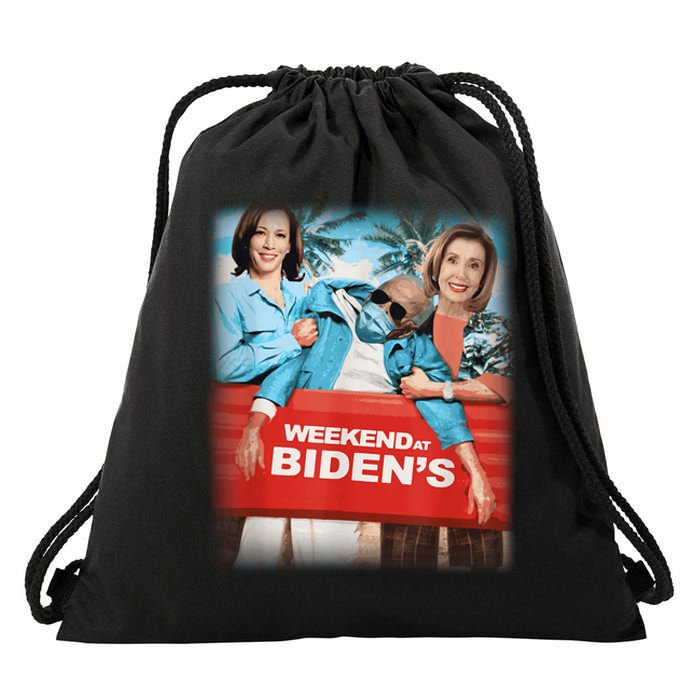 Funny Weekend At BidenS Anti Biden Democrats Sarcastic Gift Drawstring Bag