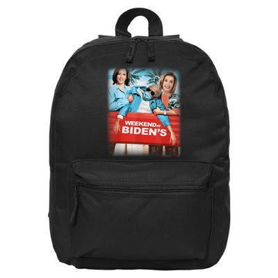 Funny Weekend At BidenS Anti Biden Democrats Sarcastic Gift 16 in Basic Backpack