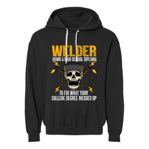 Funny Welder Art Steel Welding Migtig Welder Garment-Dyed Fleece Hoodie