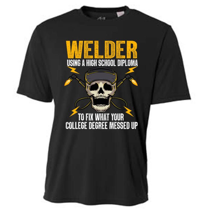 Funny Welder Art Steel Welding Migtig Welder Cooling Performance Crew T-Shirt