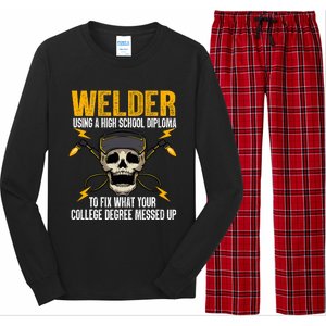 Funny Welder Art Steel Welding Migtig Welder Long Sleeve Pajama Set